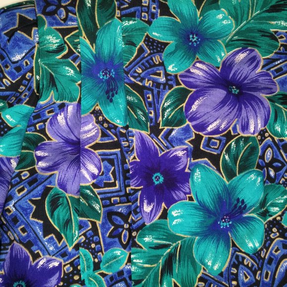 Vintage 80s SL Fashions Floral Belted Dress Sz.10P - Picture 9 of 9